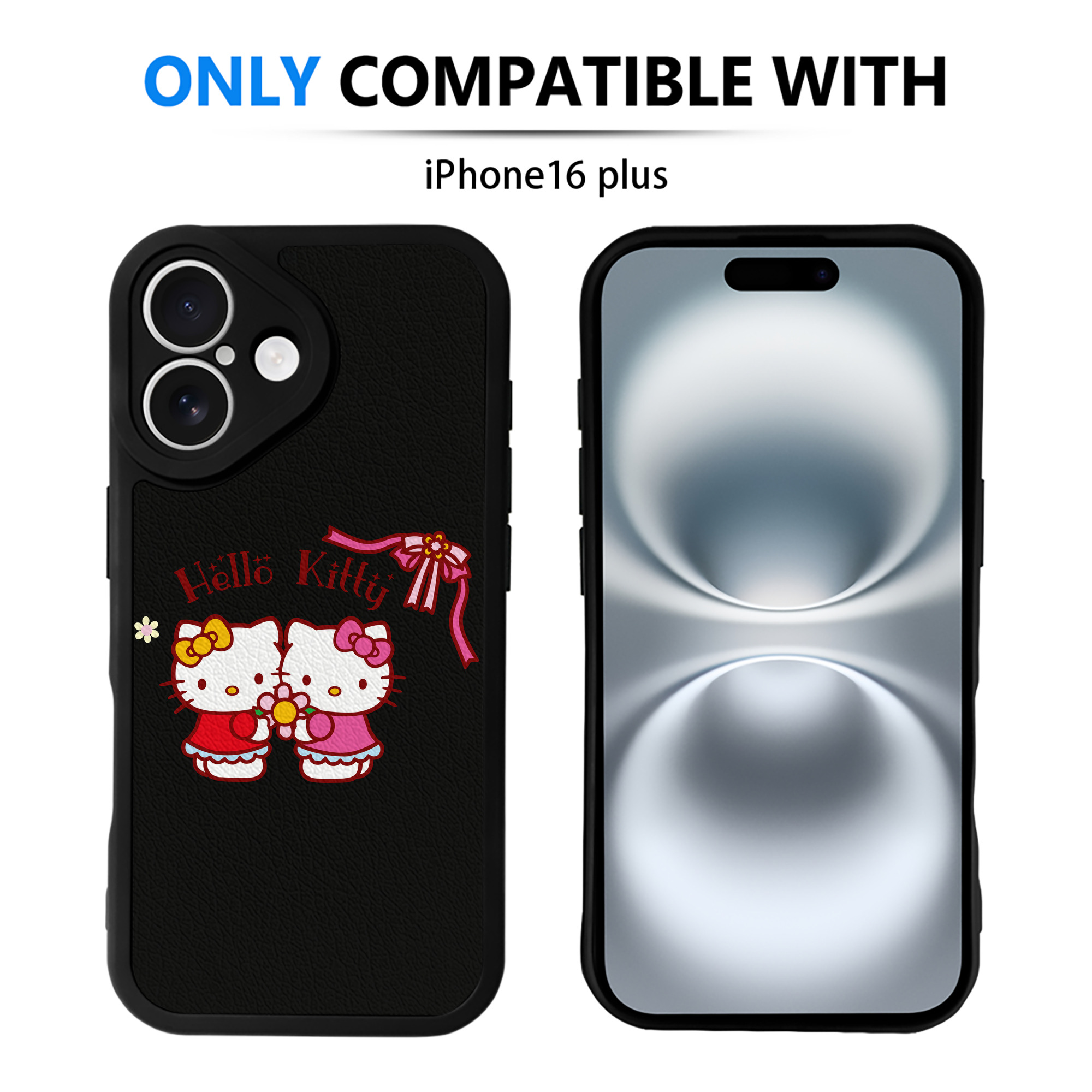 （画像用） Hello Kitty ハローキティ 【iPhone 16シリーズ対応】シリコンスマホケース（レザー調） 材質：シリコン